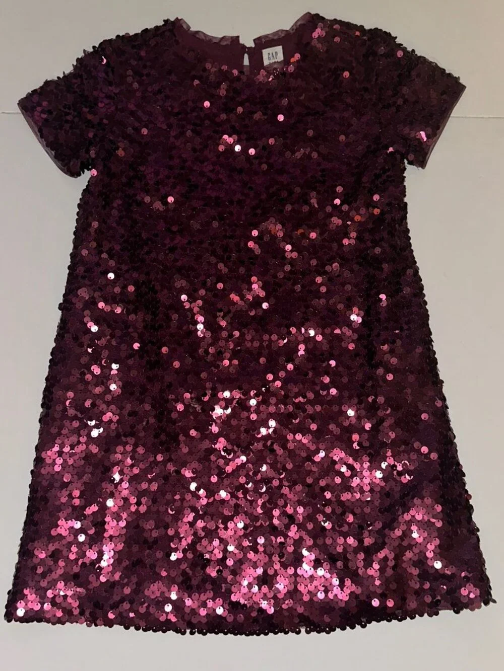 Gap Kids Girls Burgundy Sequin Party Dress Size ( S 6-7 ) Holiday Special